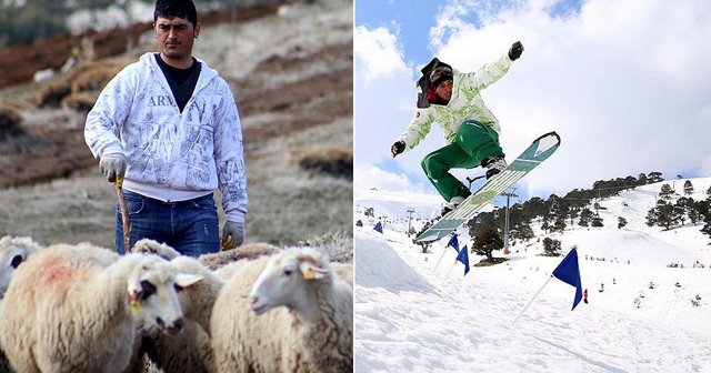 Köyde çoban kayak merkezinde antrenör