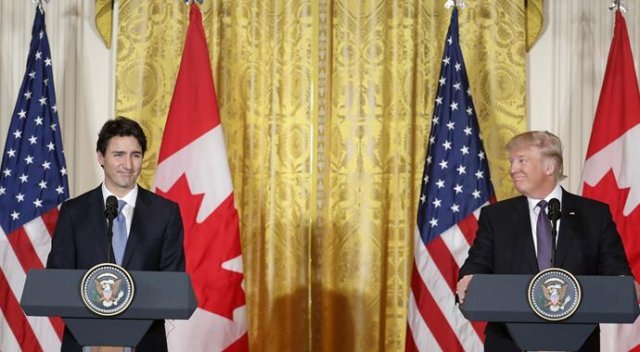 Trump ve Trudeau&#039;dan ortak basın toplantısı