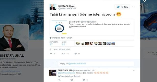 Sosyal medyadan rica etti, rektör faturasını ödedi