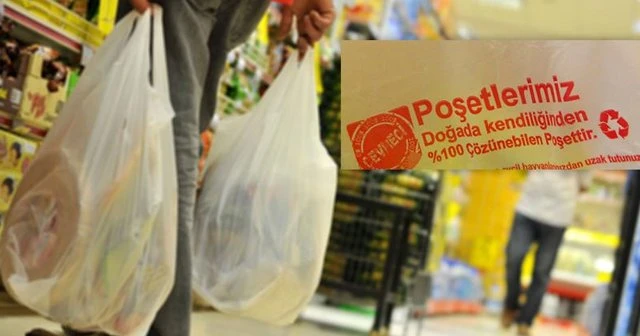 Alışveriş poşetlerindeki yazılara inceleme
