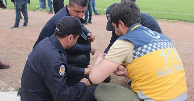 Amatör maçta arbede: 1 polis yaralandı