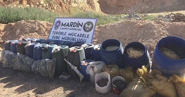 Mardin&#039;de 500 kilogram patlayıcı ele geçirildi