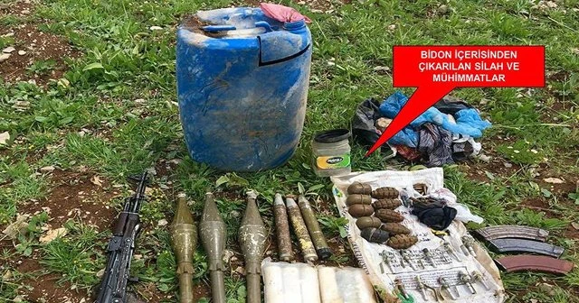 Namaz Dağı'nda çok sayıda silah ve mühimmat ele geçirildi