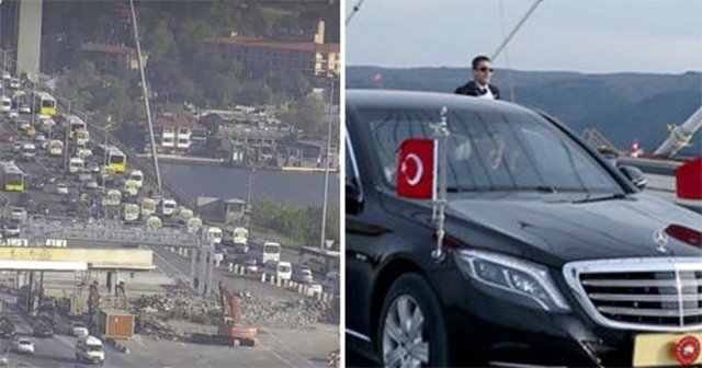 Köprüde Erdoğan sürprizi