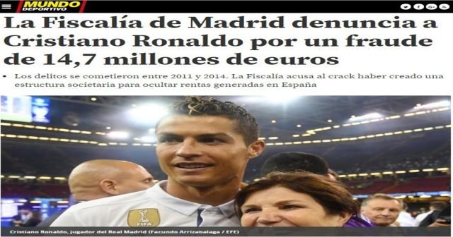 Ronaldo’ya 14.7 milyon Euro’luk soruşturma