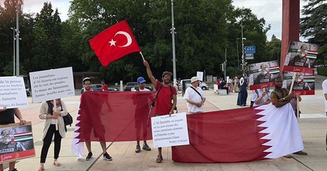 BM önünde Katar protestosu