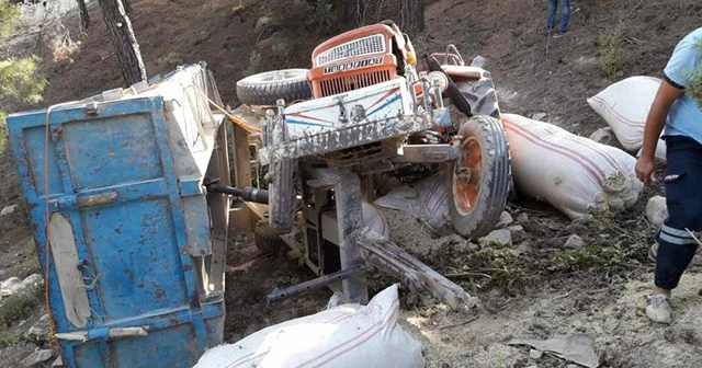 Gülnar’da traktör uçuruma yuvarlandı: 1 yaralı