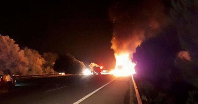 TEM’de korkunç kaza! 2 kişi yanarak öldü