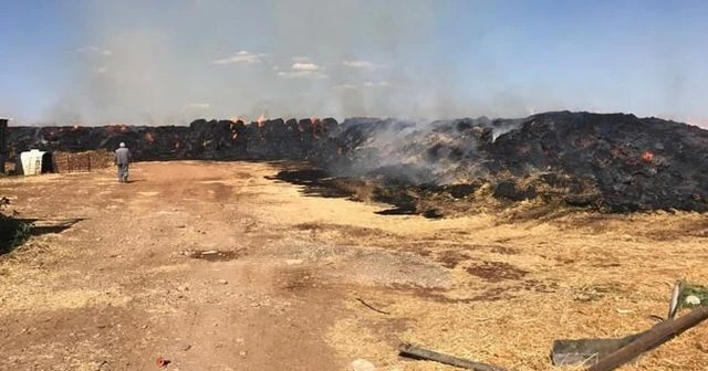 225 ton saman kül oldu