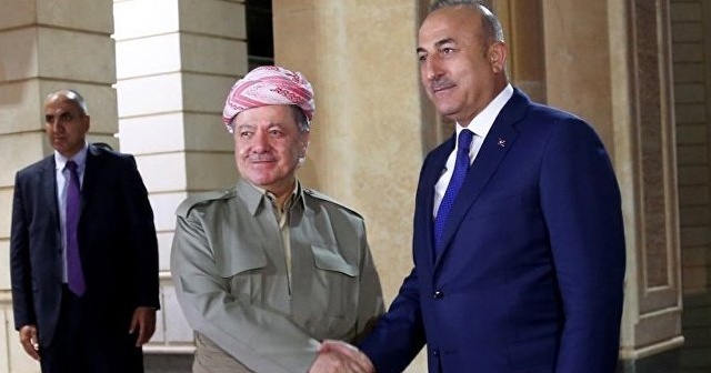 Çavuşoğlu Erbil&#039;de Barzani ile görüştü