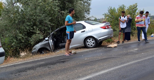 Karayoluna sızan motorin kazalara sebep oldu