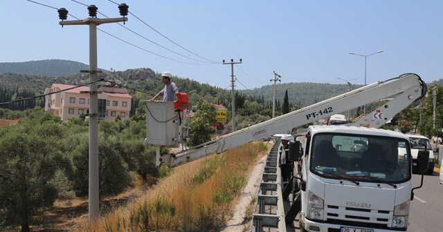 Milas&#039;ta yangın elektrik tellerine zarar verdi