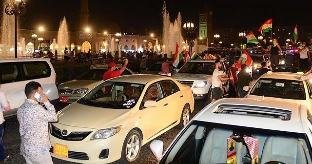 Erbil'de sonuç açıklanmadan kutlama başladı