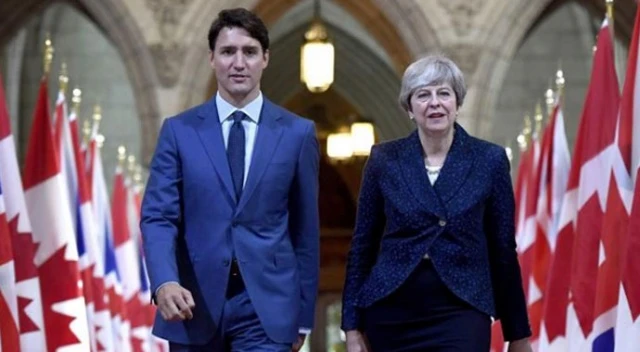 May ve Trudeau'dan ortak basın toplantısı
