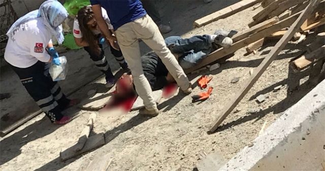 Suriyeli inşaat işçisi iskelesi olmayan inşaatın 7’inci katından beton zemine düştü