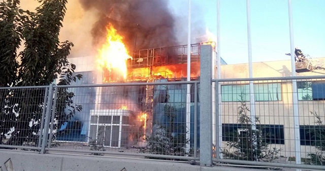 Tekirdağ Ergene&#039;de fabrika yangını