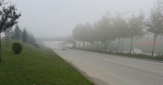 Bolu, Düzce ve Sakarya&#039;da sis trafiği olumsuz etkiledi