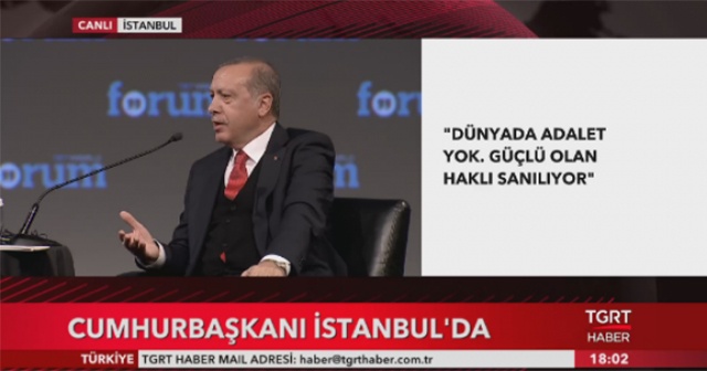 Erdoğan: Adil bir dünya kuracaksak...