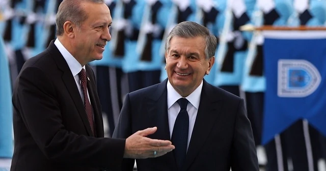 Erdoğan, Mirziyoyev&#039;i resmi törenle karşıladı