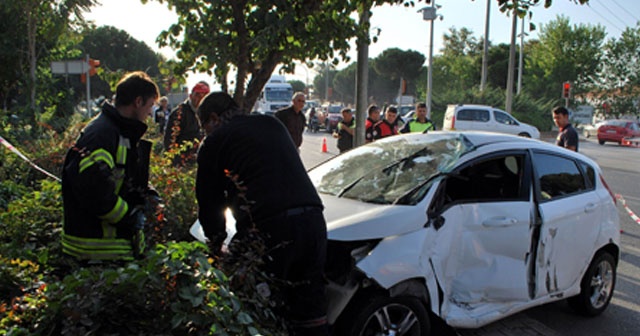 Manisa’da tır otomobile çarptı: 1 yaralı