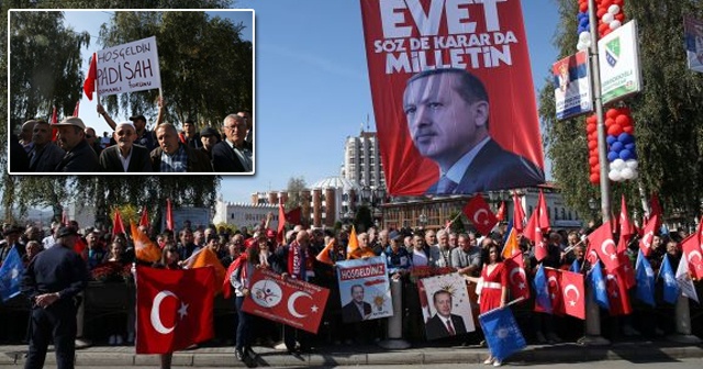 Novi Pazar&#039;da Cumhurbaşkanı Erdoğan heyecanı