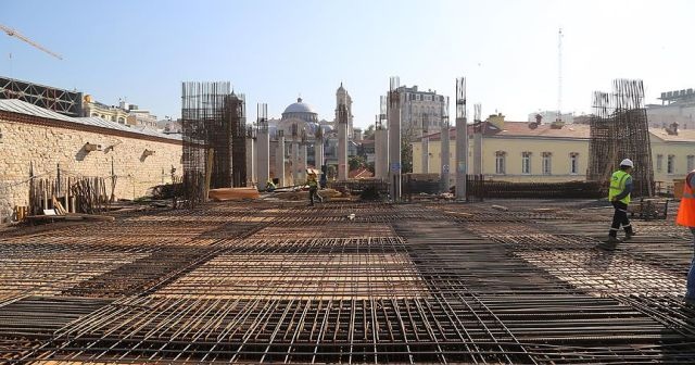 Taksim&#039;e yapılan cami yükseliyor