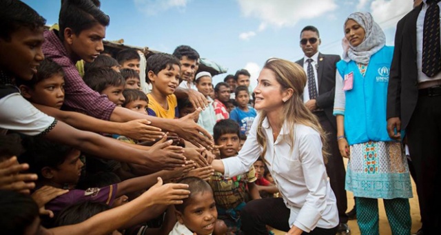 Ürdün Kraliçesi, Rohingya müslümanlarını ziyaret etti