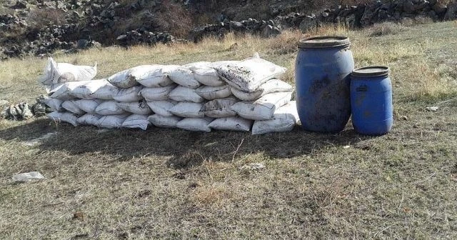 Ağrı Dağı'nda operasyonda bin 650 kilo amonyum nitrat ele geçirildi