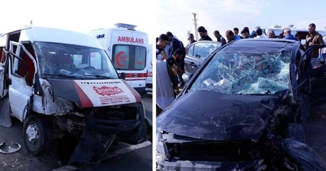 Mardin'de öğrenci servisi kaza yaptı! Yaralılar var