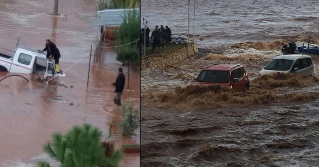 Mersin&#039;de şiddetli yağış! Dereler taştı, araçlar sürüklendi