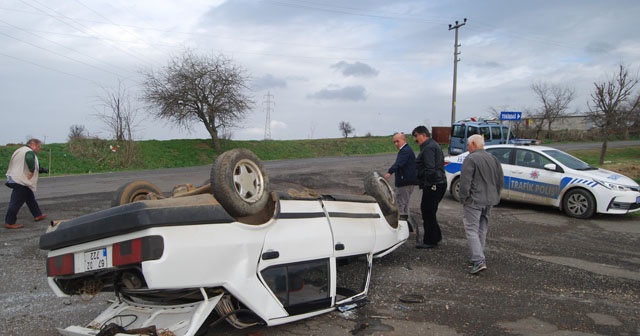 16 yaşındaki genç izinsiz aldığı otomobille takla attı