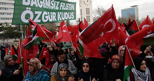 Ankara&#039;da Kudüs için miting düzenlendi