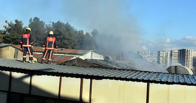 Deri imalathanesinde korkutan yangın!