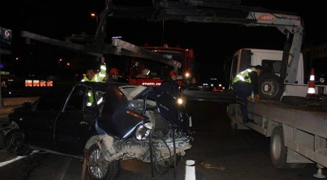 E-5'te feci kaza! Araçtan fırladı