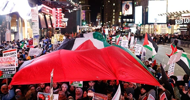 New York&#039;da Kudüs protestosu: Binlerce kişi sokağa döküldü