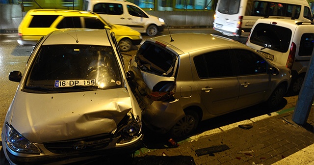 Bursa’da zincirleme kaza güvenlik kamerasında