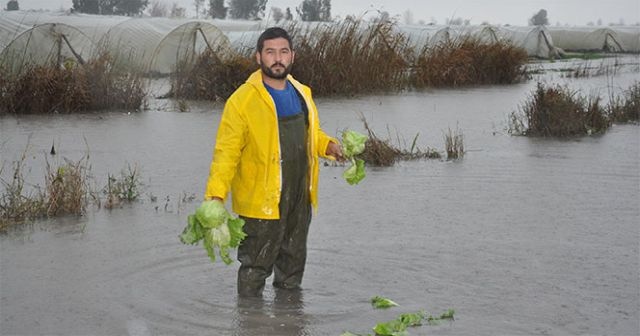 Tarsus&#039;ta seralar sular altında kaldı