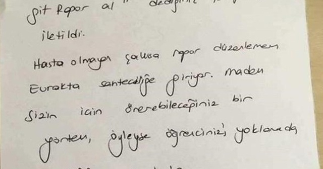 ’Rapor al’ diyen öğretmene doktordan tokat gibi cevap