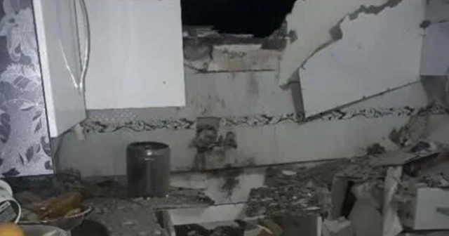 Kilis'te bir evin mutfağına roket isabet etti!
