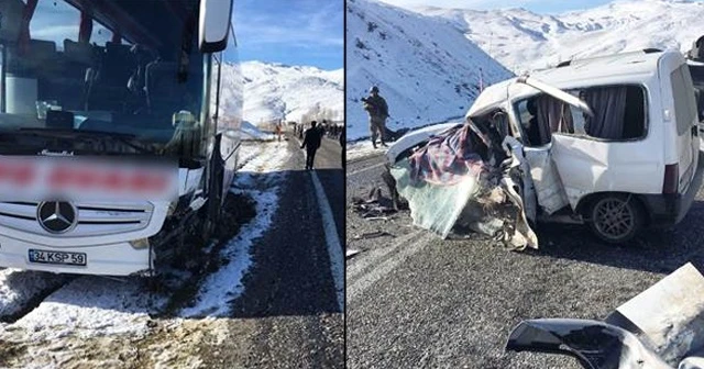 Muş'ta yolcu otobüsüyle hafif ticari araç çarpıştı: 2 ölü, 4 yaralı