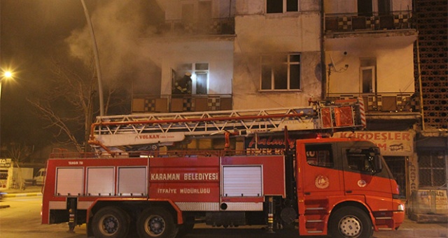 Karaman’da yangın: Bir kişi hastaneye kaldırıldı