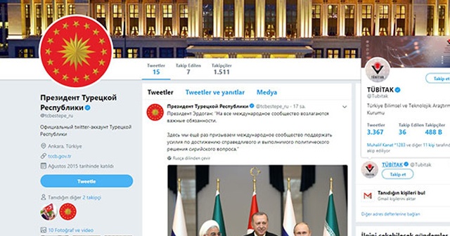 Cumhurbaşkanlığı Rusça Twitter hesabı yayına başladı