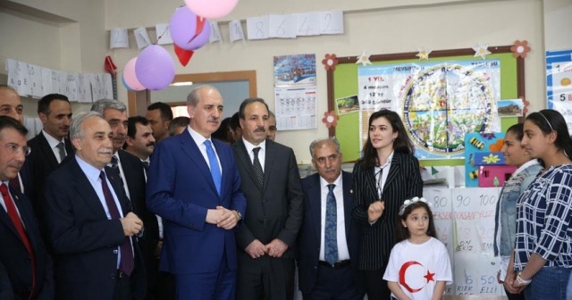 Kurtulmuş ve Fakıbaba sığınmacı çocuklarla buluştu