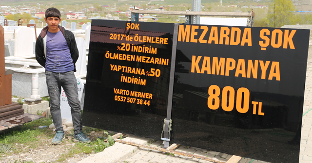 Ölmeden mezar taşını yaptırana yüzde 50 indirim!