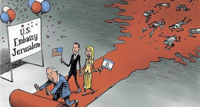 ABD ve İsrail katliamı karikatüre yansıdı