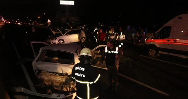 Düzce'de zincirleme kaza, yaralılar var