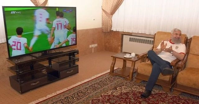 Ruhani'nin milli maç keyfi