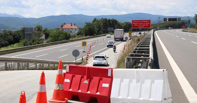 Bolu TEM Otoyolu’nda 28 gün sürecek çalışma başladı