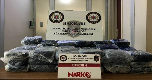 Hakkari'de 69 kilo eroin ele geçirildi
