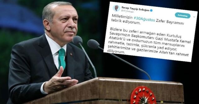 Cumhurbaşkanı Erdoğan&#039;dan 30 Ağustos mesajı